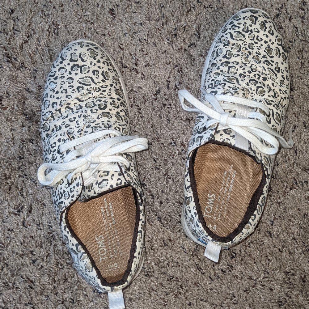 Women's Gold Leopard Toms